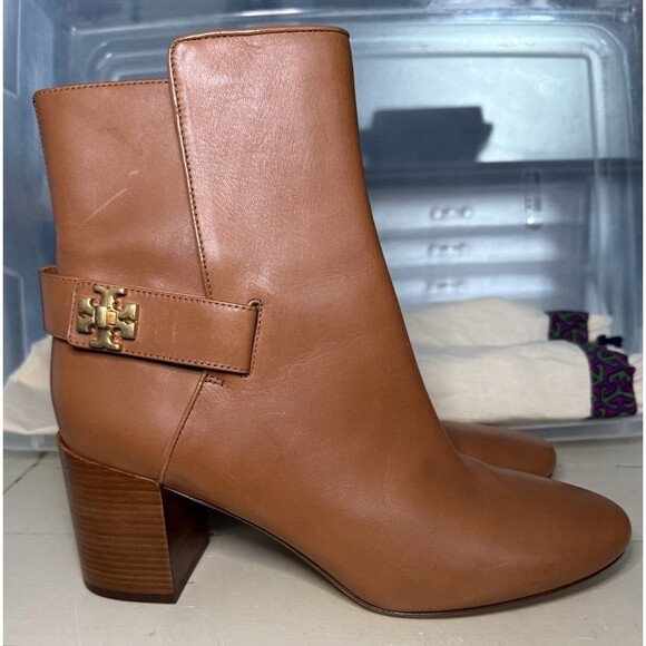 NIB Tory Burch Kira 70MM Bootie Leather Ankle Boots in Mid Tan 59585 Size US 11 - Picture 3 of 16